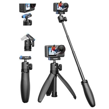 Imagem de TELESIN Mini tripé de bastão de selfie de 40 cm/15,7 polegadas, cabo magnético de liberação rápida, monopé portátil Vlog, haste estendida ajustável de 360° para acessórios de câmera DJI Osmo Action 5
