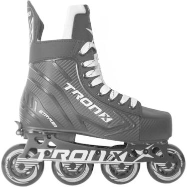 Imagem de TronX Stryker Patins de hóquei em linha ajustáveis para idosos intermediários juvenis, modelo 2024 (JR Skate 2-5 (tamanho do sapato 3,5-6,5))