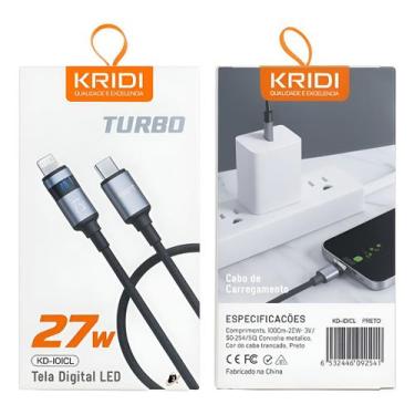 Imagem de Cabo Carregador Kaidi Kd101cl 27w Visor Led Tipo-c/lightning, Cinza-es