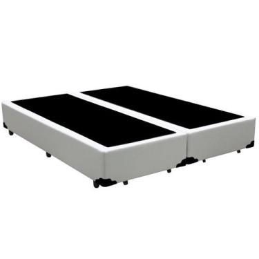 Imagem de Cama Box King Bipartido Loja Xerife Sintético Branco 40x193x203 - KSM 