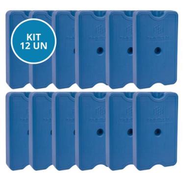 Imagem de Kit 12 Gelo Placa Gel Artificial Reutilizável Rígido 500ml - Gelotech