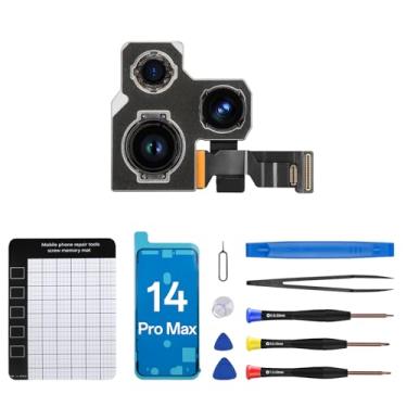 Imagem de CYKJGS Substituição de câmera traseira para iPhone 14 Pro Max 12MP HD Video HDR Foto principal Cabo flexível Módulo de lente Montagem completa Kit de ferramentas de reparo A2651 A2893 A2894 A2895