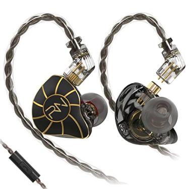 Imagem de RevoNext Fones De Ouvido Estéreo Hi-Fi Com Fio E Microfone - Quadruple Drive Professional Rh-215 Para Músicos, Bateristas Cantores (Preto)