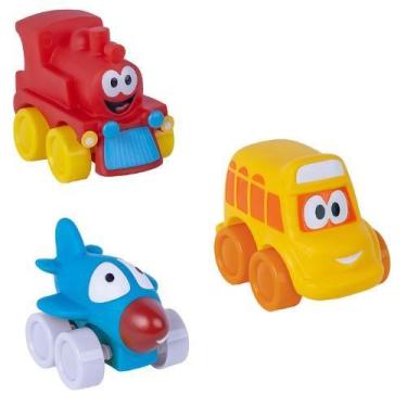 Imagem de Kit Ônibus Avião e Trenzinho De Brinquedo Para Bebês Vinil M - Super T