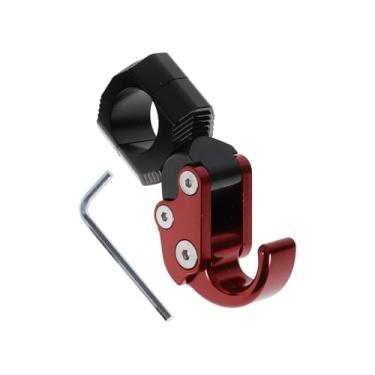 Imagem de REPAIROCK Gancho de pendurar para motocicleta, arco e capacete de motocicleta, suporte de mala para scooters, bicicletas, liga de alumínio, vermelho, 1 conjunto de chaves hexagonais de 88 mm