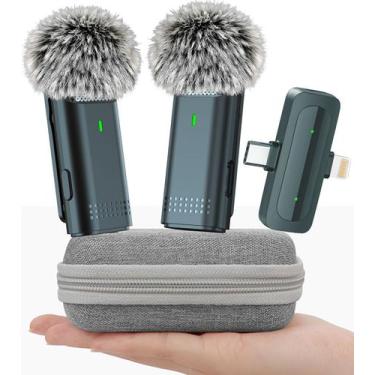 Imagem de Microfone sem fio EzColoris, pacote com 2 unidades para iPhone e Andro