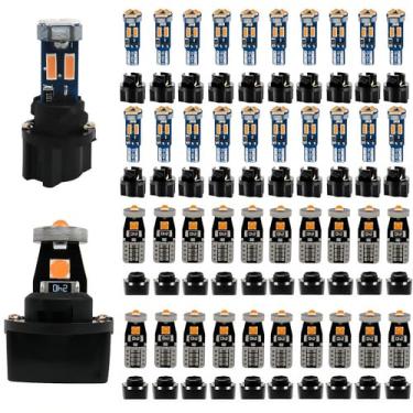 Imagem de WLJH Canbus Bright PC74 Soquete de trava de torção T5 2721 73 74 LED 7SMD 4014 Chip instrumento de carro, medidor de aglomerado, painel indicador de painel, kits de lâmpada, 12 V, rosa, roxo, pacote com 20