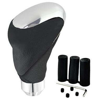 Imagem de Puxador de câmbio de couro Lunsom tipo R liga universal alça de engrenagem câmbio de cabeça carro acessório cabe na maioria dos veículos manuais de transmissão automáticaLensuntom preto DW517P