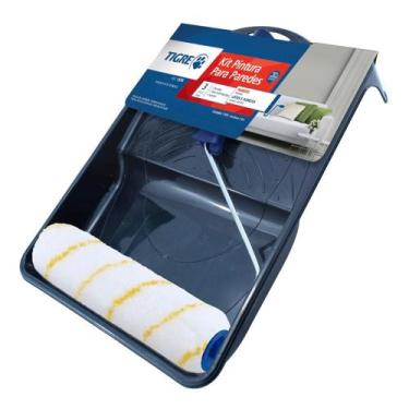 Imagem de Kit Pintura De Parede Tigre Rolo Lã Anti Respingo E Bandeja 3 Peças