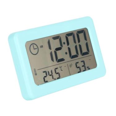 Imagem de Generic Relógio Digital da área de Trabalho, Suporte Traseiro, Tela de Temperatura e Umidade, Relógio Digital de Parede Azul, Plástico Durável para a Família