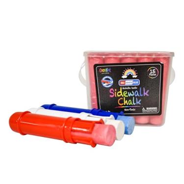 Imagem de Giz jumbo para calçada ao ar livre - 15 peças, vermelho, branco e azul
