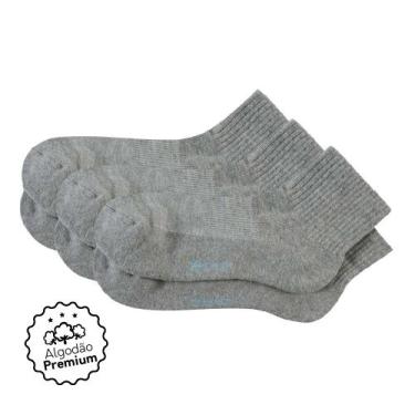 Imagem de Kit com 3 Pares Meias Cano Médio Algodão Mescla - Zee Rucci, 35-38