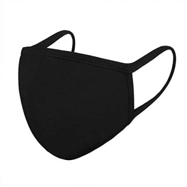 Imagem de Máscara facial preta de algodão macio, confortável, lavável, reutilizável, respirável, elástico, TK-03, 3 Pieces, One Size Fits All