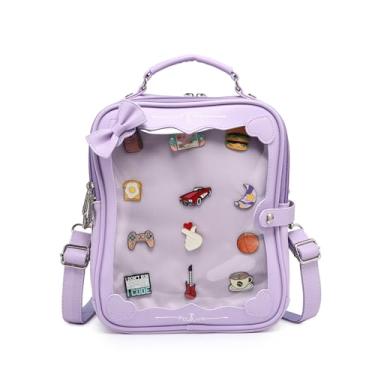 Imagem de Ita Bag Mochila transversal bolsa kawaii anime linda bolsa de boneca para fãs de Kpop exibição de alfinetes de anime japonês, Roxa