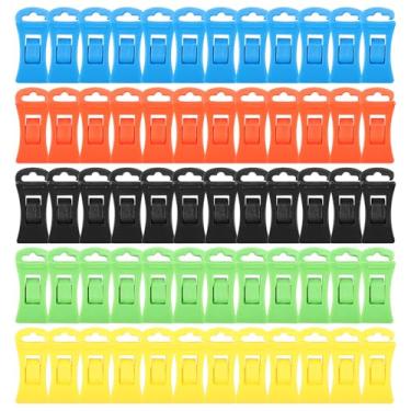 Imagem de XYDHQS 60 clipes, clipe de plástico antiderrapante com gancho, clipe de lavanderia multiuso, clipes de cabide de roupas de bebê, clipes coloridos para meias de varal