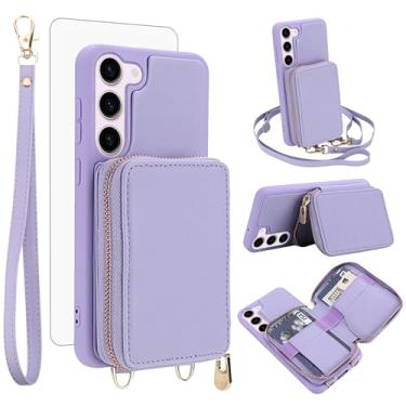 Imagem de Capa de celular para Samsung Galaxy S23 Plus S23+ 5G capa carteira celular com protetor de tela de vidro temperado alça transversal com bloqueio de RFID S23plus 23S + S 23 23+ SM-S916U 16.8 cm