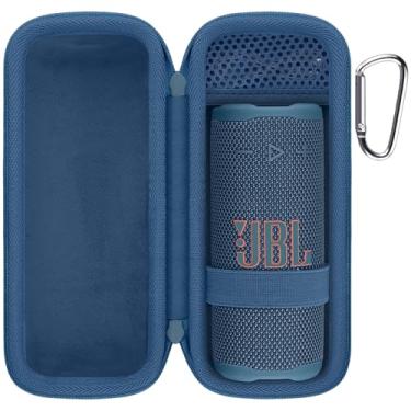 Imagem de co2CREA Estojo de viagem rígido de substituição para alto-falante Bluetooth portátil compacto à prova d'água JBL Grip com mosquetão (capa azul)