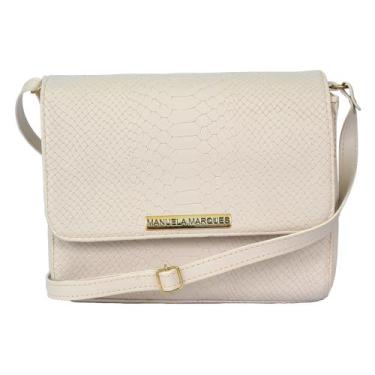 Imagem de Bolsa Feminina Transversal Modelo Baú com Tampa Croco - Manuela Marque