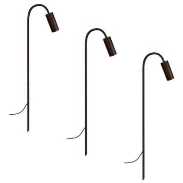 Imagem de Kit 3 Luminárias De Chão Balizador Espeto Jardim Marrom 80Cm - Single 