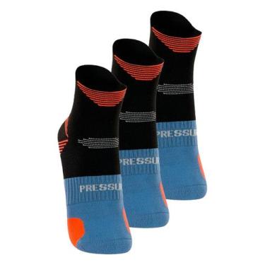 Imagem de Kit com 3 Pares de Meias Performance Running Lupo 15424-001, Preto, 41