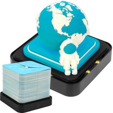 Imagem de HSHGZSR Calendário criativo 2025, calendário de mesa 3D com luz de LED, bloco de notas, calendário de mesa criativo, bloco de notas, calendário de arte 3D, bloco de notas DIY para decoração de mesa de