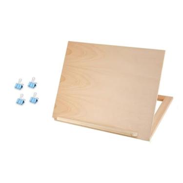 Imagem de Baoblaze Cavalete de mesa para pintura, livro de receitas, ângulo ajustável, suporte para livros, material de arte em madeira, tábua de desenho leve, prancheta, 1 Conjunto
