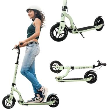 Imagem de Aero Big Wheels Scooter para crianças de 8 a 12 anos, adolescentes e adultos | Pneu pneumático, freio a tambor controlado à mão e tapete de borracha | Patinete manual adulto | Dobrável e ajustável em