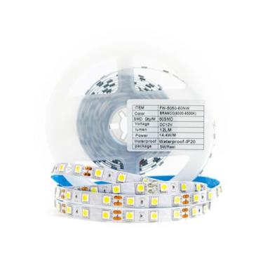 Imagem de Fita Led 5050 5 Metros 300 Leds Ip20 12v S/silicone S/fonte (Branco Quente 3000K)