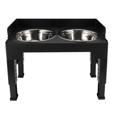 Imagem de Generic Tigela Alta para água e Comida de Cachorro, Tigela Elevada para Cães à Prova de Derramamento para Cães Médios e Grandes (Preto)