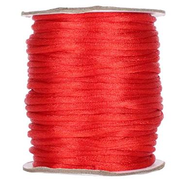 Imagem de Acouto Cabo de Poliamida de Arame Chinesa de para Jóias para Fazer Jóias e tricô Manual - 38m de Corda para Pulseiras e Colares (No. 4 Fio de seda coreano (vermelho))