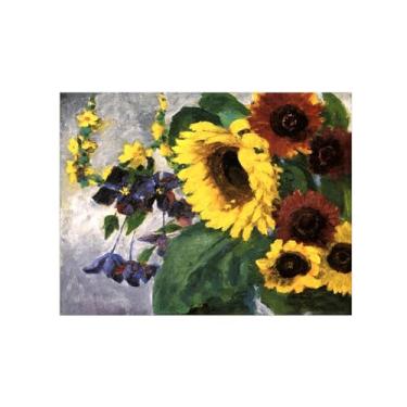 Imagem de Flores Pintura em tela Famosa Pintura Reprodução-Quadros para sala de estar-Girassol grande-Pôster e impressões 40x50cm Sem Moldura
