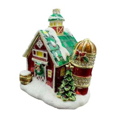 Imagem de Wswqop Casa de vila natalina, estatueta, caixa de joias, caixa de joias, lembrança, decoração de natal, escultura