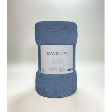 Imagem de Cobertor Casal Grosso Toque Aveludado Ultra Soft 280grs 3D Relevo Manta Macio e Quente (Liss Azul Marinho)
