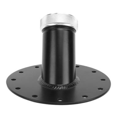 Imagem de GLOGLOW Tanque de Combustível Prático 45 Graus Pescoço de Preenchimento de Célula Com 12 Base de Aço Parafuso Tampa de Alumínio 1,5 pol. (Preto)