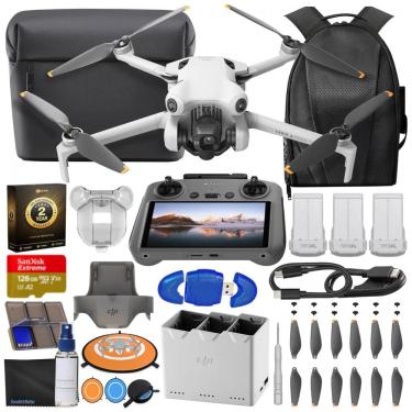 Imagem de Combo de Drone DJI Mini 4 Pro Fly More com Controle Remoto 2 RC com Tela, Drone Dobrável com Vídeo 4K, Menos de 249g, 34 Minutos de Voo