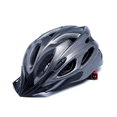 Imagem de Zhjvihx Capacete de Equitação, Capacete de Bicicleta, Confortável, Durável, Cor Atraente, Leve, Design de Fivela de Proteção de Cabeça para Homens (Fibra de Carbono Preto)