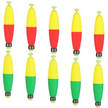 Imagem de Zyghjort Pacote com 10 boias pesadas para pesca, espuma EVA Snap-On Catfish Bobber Fishing Bobbers Conjunto de boias com botão de pressão para pesca de mola, boias de pesca para peixe-gato tipo