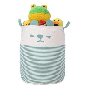 Imagem de Cesto De Roupa Suja Brinquedos Infantil Dobrável Lavanderia Quarto Urs