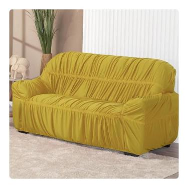 Imagem de Capa De Sofá Elasticada Malha 3 Lugares Avulsa Amarelo - Shop Casa Nob
