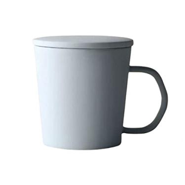 Imagem de Canecas de café linda caneca de cerâmica colorida copo de beber de escritório com tampa 360 ml xícara de chá xícara de café xícaras e canecas (cor: E)