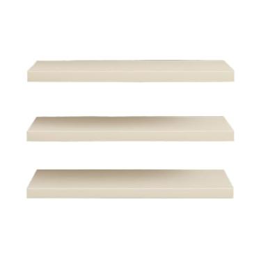 Imagem de Kit 3 Prateleiras 30cm MDF Luxo Nichos Sala Cozinha Quarto Banheiro Com Kit De Instalação(Branco)