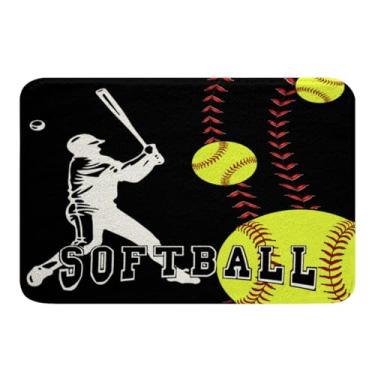 Imagem de Feelyou Tapetes de banheiro de softball, 50,8 x 81,3 cm, crianças, beisebol, softball, player, chuveiro, banheira, para meninos, meninas, adolescentes, jogos, esportes, para banheiro, tema esportivo,