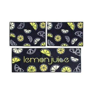Imagem de Kit Tapete Com 02 Peças Para Cozinha - Estampado (Lemon Juice)