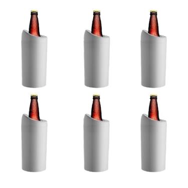 Imagem de Porta Garrafa Térmico Kit 6pçs Camisinha Para Cerveja 600ml (BRANCO)