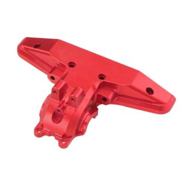Imagem de menolana Tampa da caixa de câmbio traseira de carro RC 1:16, peças de reposição atualizadas, substituição da tampa do diferencial superior traseiro de metal, Vermelho