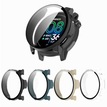 Imagem de Capa protetora de tela PACE Pro compatível com relógio inteligente COROS PACE Pro, capa ultrafina resistente a arranhões com vidro temperado para mulheres e homens, pacote com 4