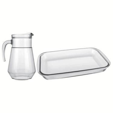 Imagem de Kit Assadeira Marinex 2,2L e Jarra Bar 1,5L Vidro Temperado - Nadir Fi