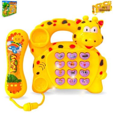 Imagem de Telefone Musical Infantil Animal Girafa Brinquedo Educativo - Europio