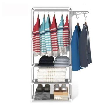 Imagem de Estante Rack Armário Cabideiro Cabide Sapateira Guarda Roupa Arara Qua