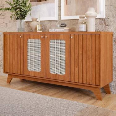 Imagem de Balcão Buffet Isa 4 Portas 3 Prateleiras Cinamomo - Cimol, Marrom